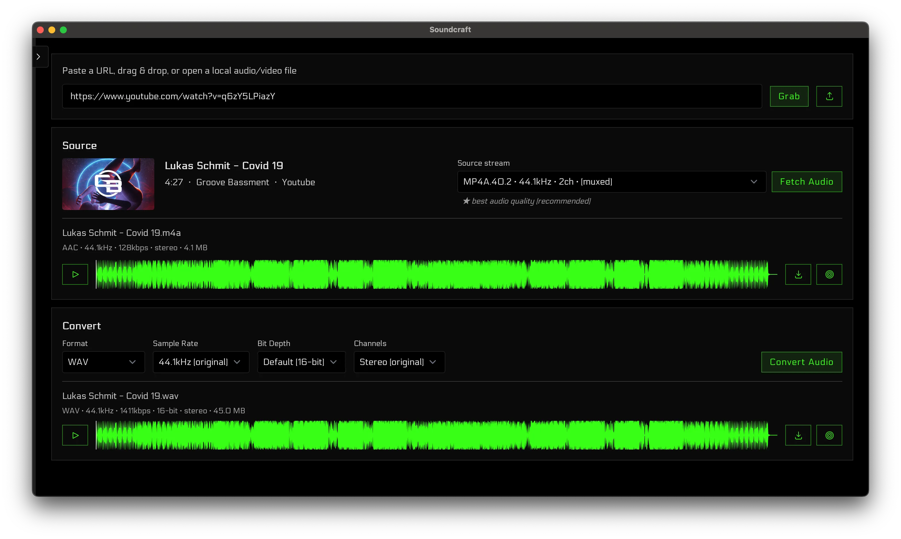 Soundcraft Soundgrab: sample audio from most web sources into your library